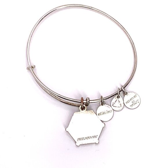 Alex and Ani Crucifix Charm Bracelet Silver Finish - Expands 2"- 3.5" - Picture 3 of 3